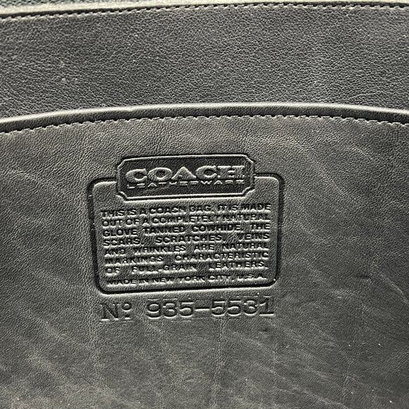 Vintage Coach Marketing Tote 9665 Black Leather Bag Women's Made in NYC - Picture 4 of 11